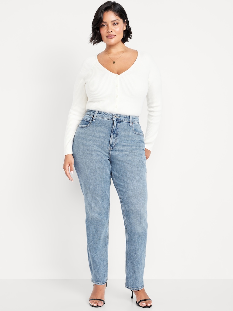 Curvy Extra High-Waisted Straight Jeans