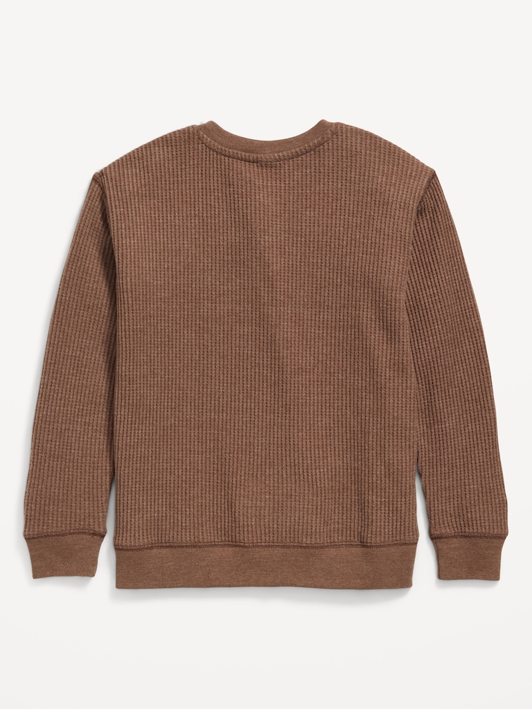 Long-Sleeve Henley Thermal-Knit T-Shirt for Boys