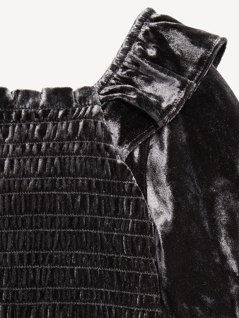 Smocked Velvet Jumpsuit for Toddler Girls