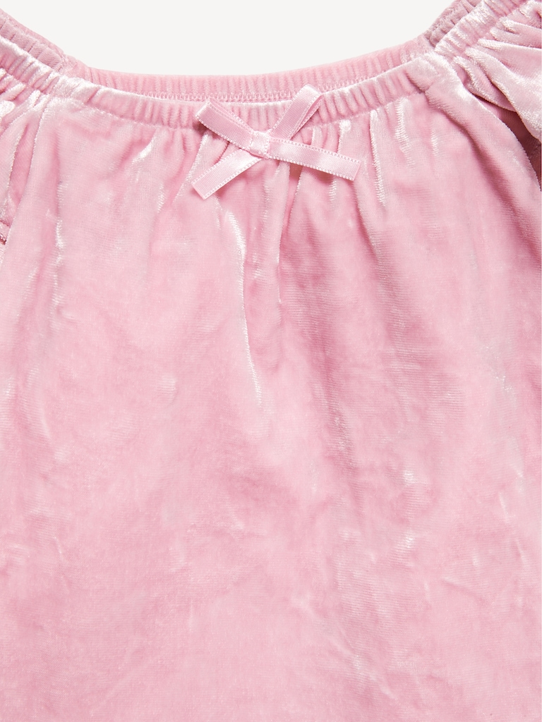 Ruffled Velvet Peplum Top for Toddler Girls