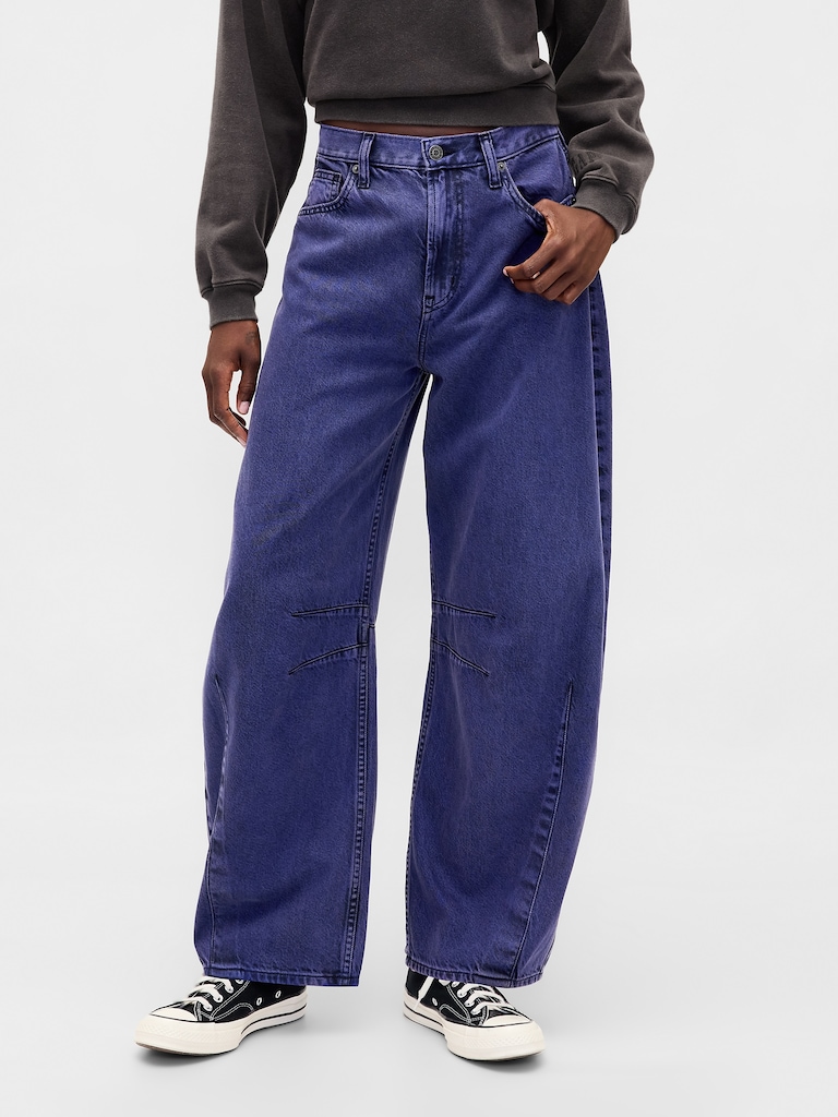 Gap × Disney Tim Burton’s The Nightmare Before Christmas Mid Rise UltraSoft Barrel Jeans