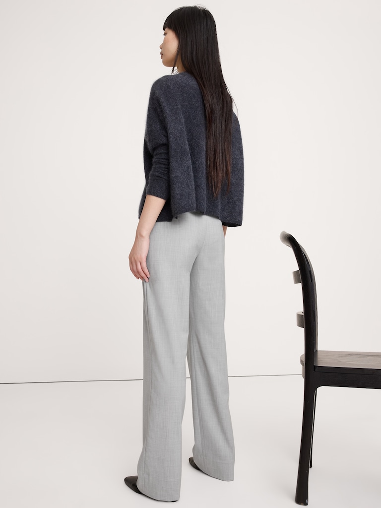 High-Rise Modern Straight Italian Wool Pant