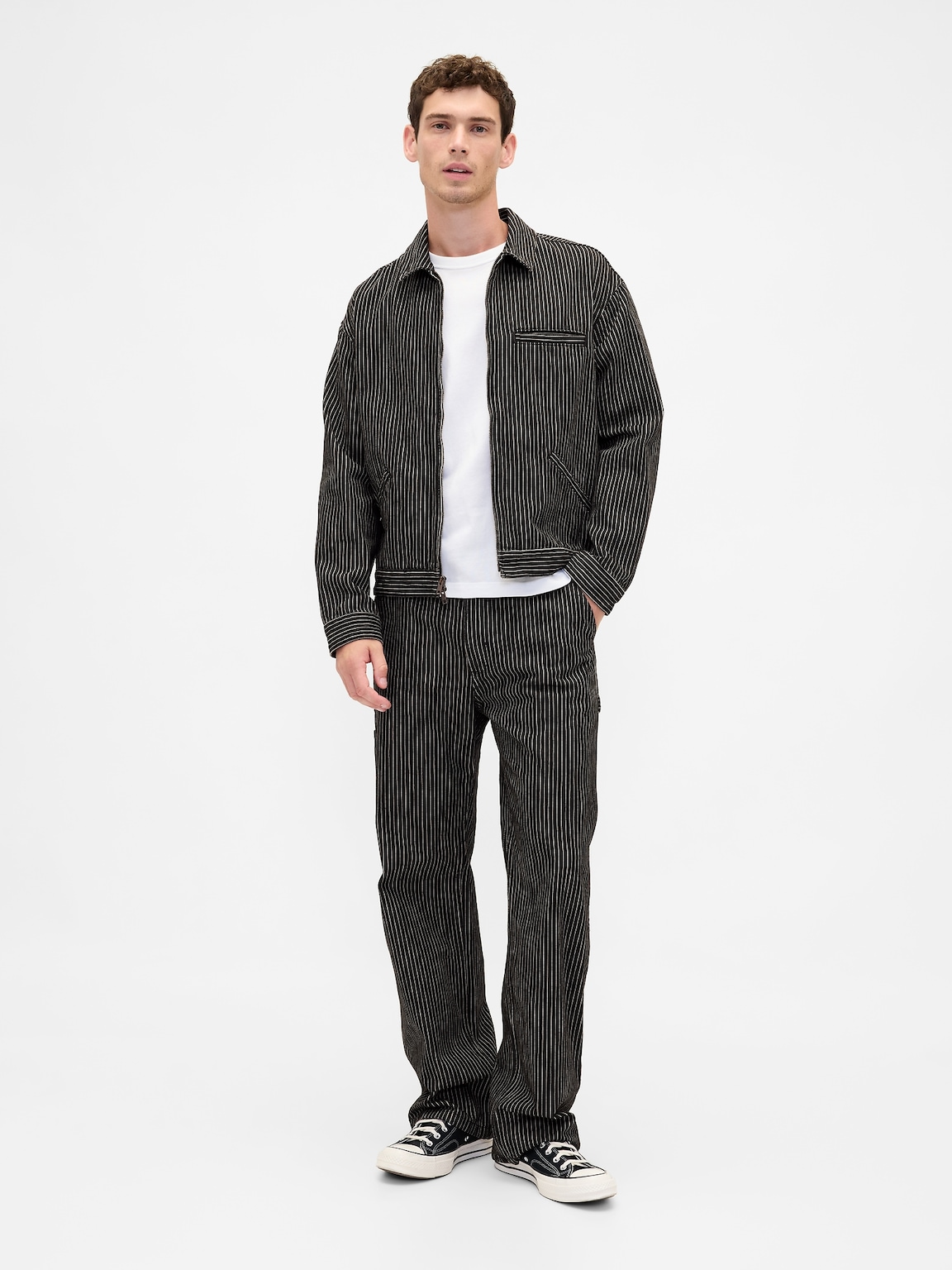 Gap × Disney Tim Burton’s The Nightmare Before Christmas Stripe Denim Jacket
