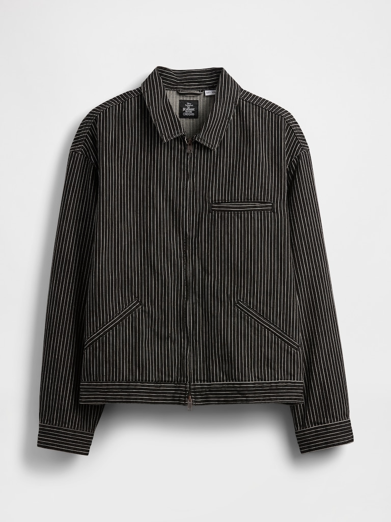 Gap × Disney Tim Burton’s The Nightmare Before Christmas Stripe Denim Jacket