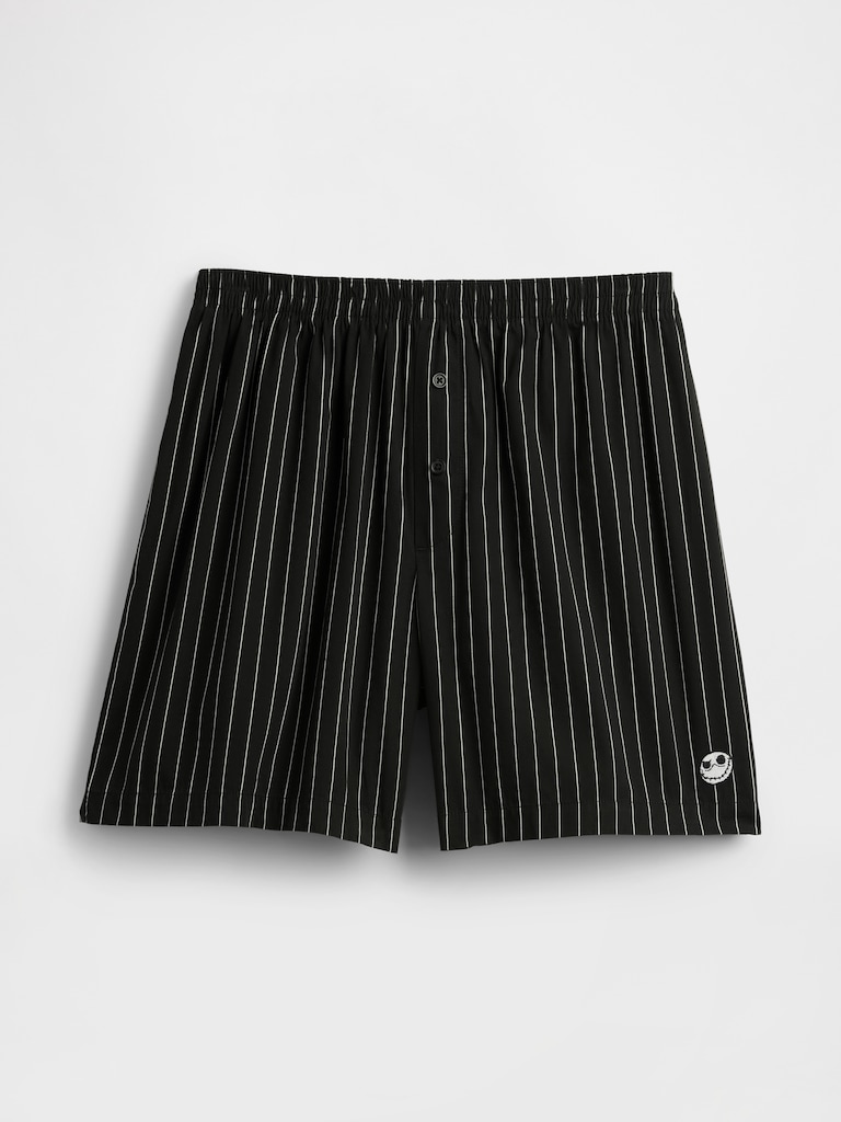 Gap × Disney Tim Burton’s The Nightmare Before Christmas Adult Organic Cotton Stripe Skull Boxers