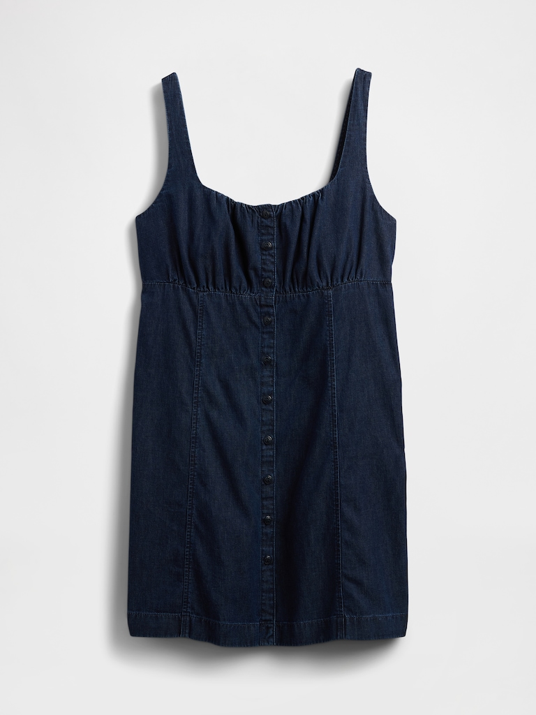 UltraSoft Denim Square-Neck Mini Dress