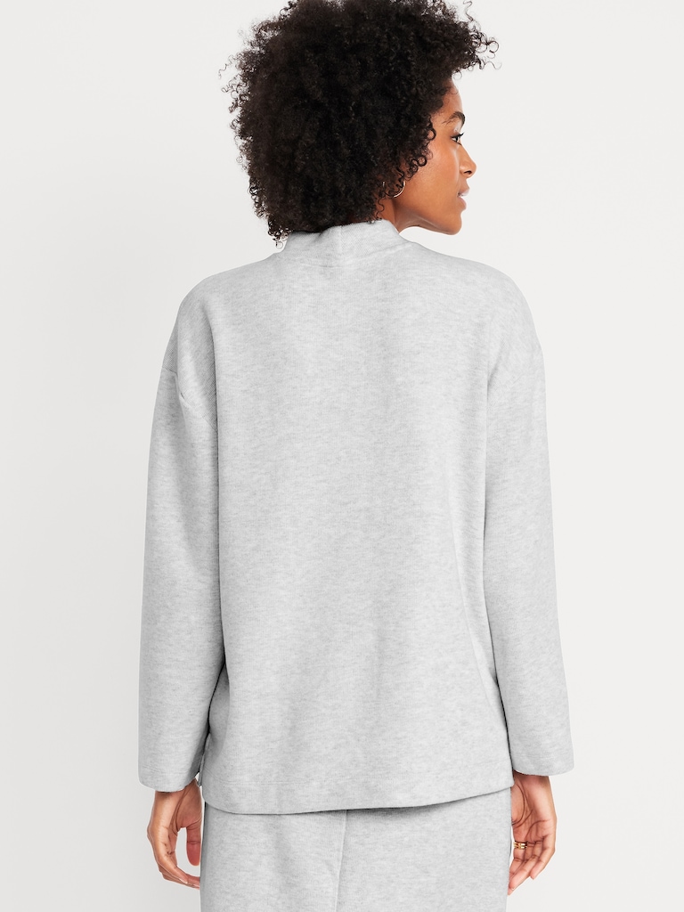 Cozy Mock-Neck Tunic Sweater
