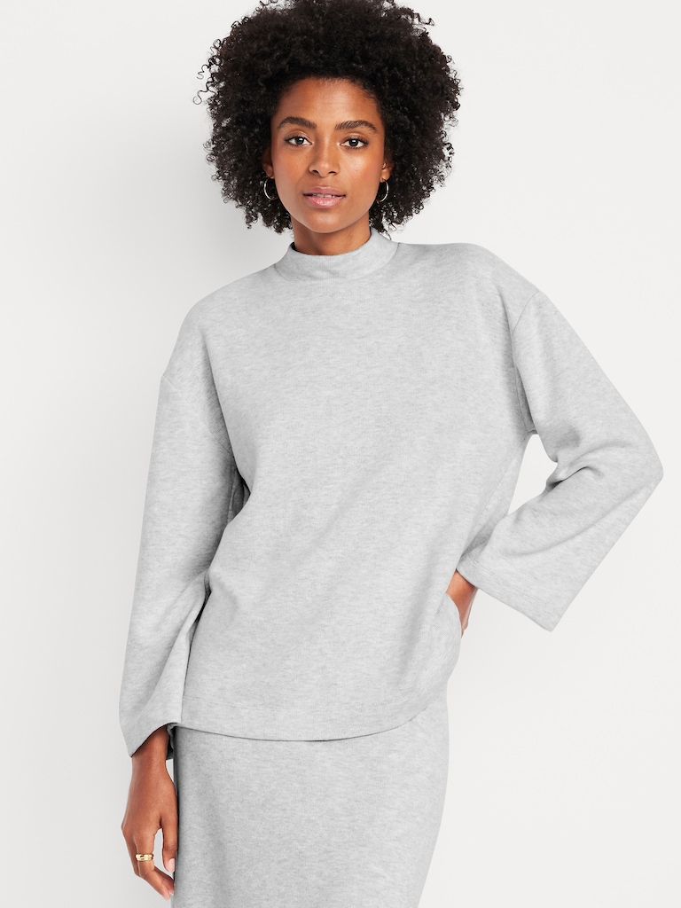 Cozy Mock-Neck Tunic Sweater