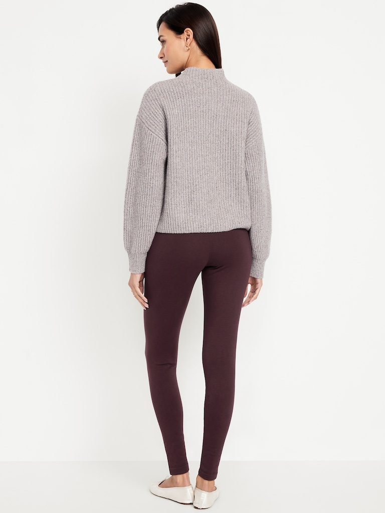 High-Waisted Fleece-Lined Ankle Leggings