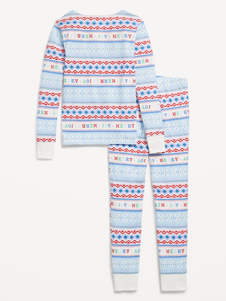 Gender-Neutral Snug-Fit Graphic Pajama Set for Kids