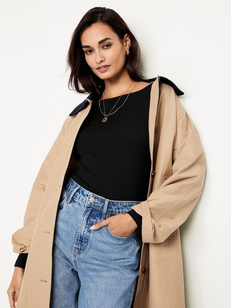 Snug Long-Sleeve Boatneck T-Shirt