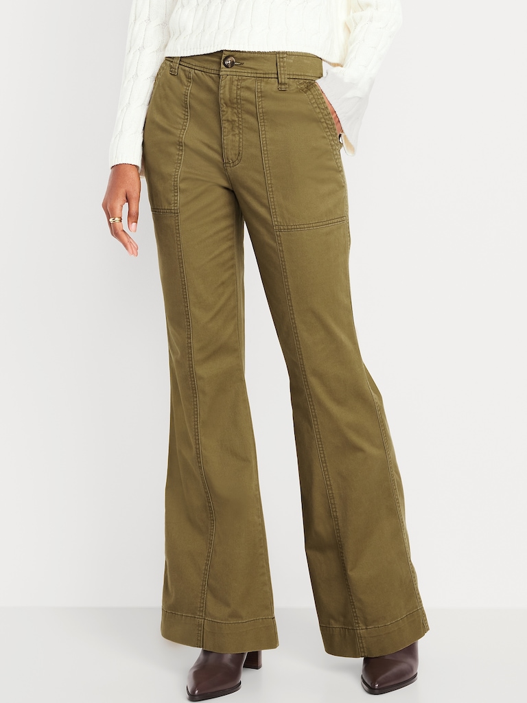 Mid-Rise Flare Pants
