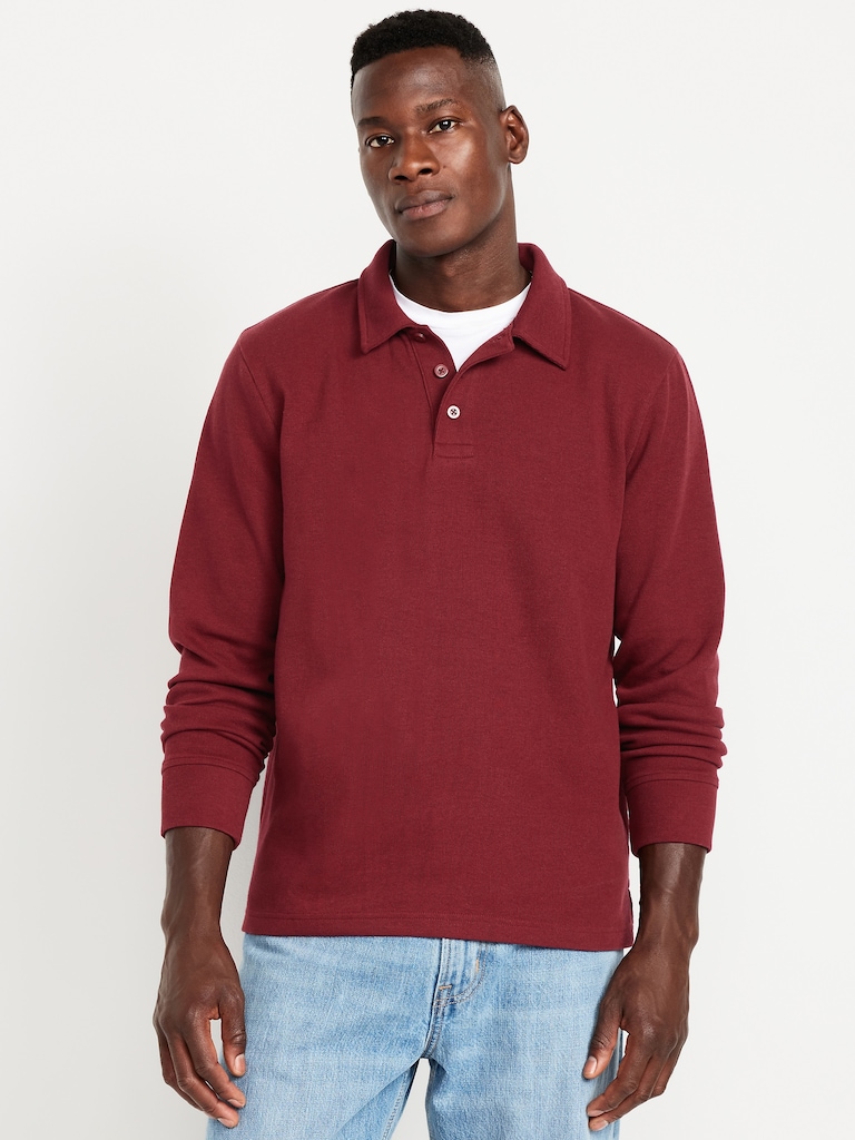 Long-Sleeve French Rib Polo