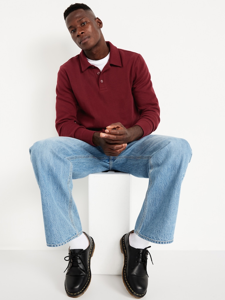 Long-Sleeve French Rib Polo