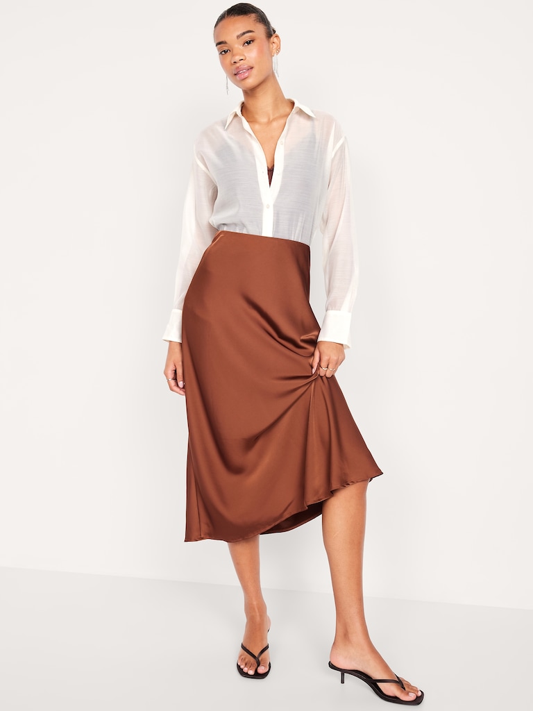 Loose Button-Down Organza Tunic Shirt