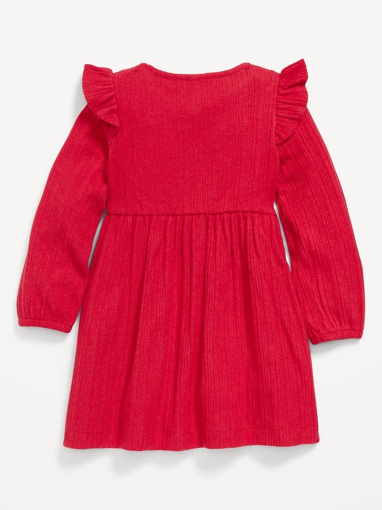 Long-Sleeve Cozy-Knit Dress for Toddler Girls