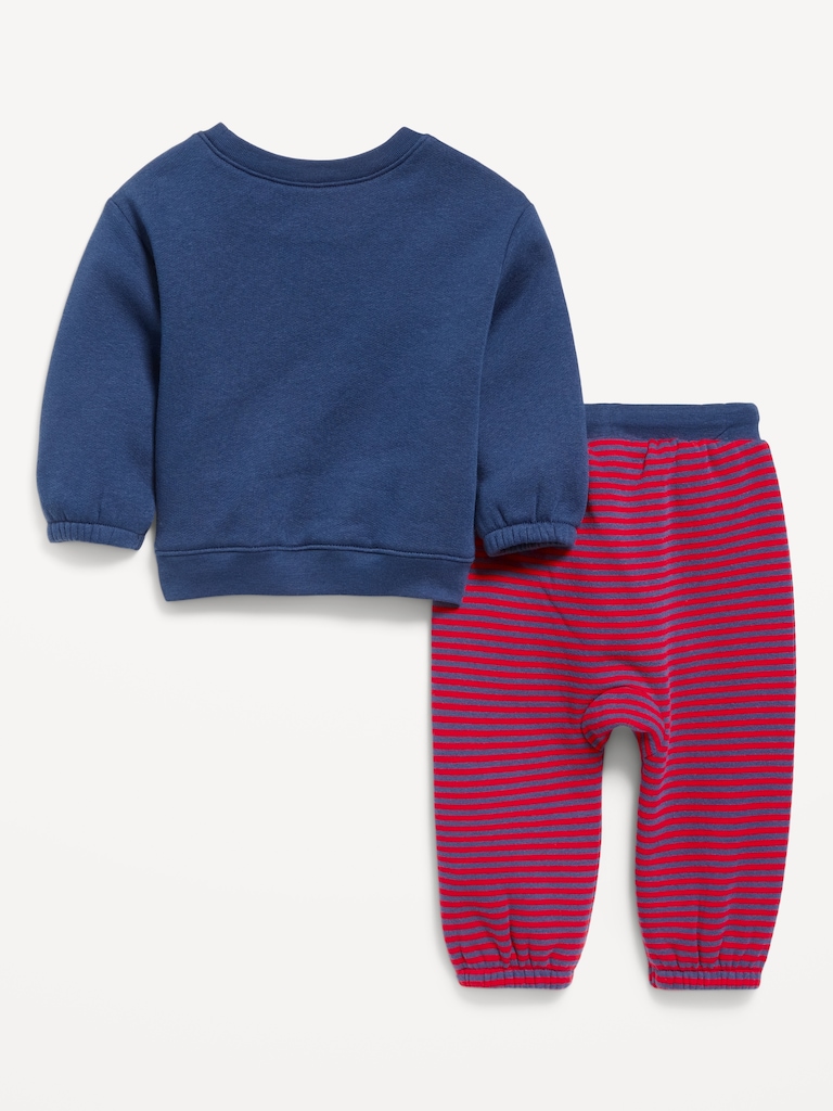Long-Sleeve Graphic Sweatshirt and Sweatpants Set for Baby