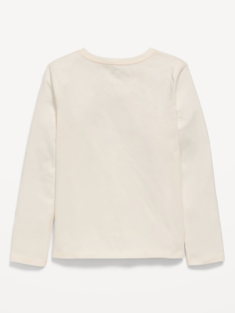 Softest Long-Sleeve Heart-Pocket T-Shirt for Girls