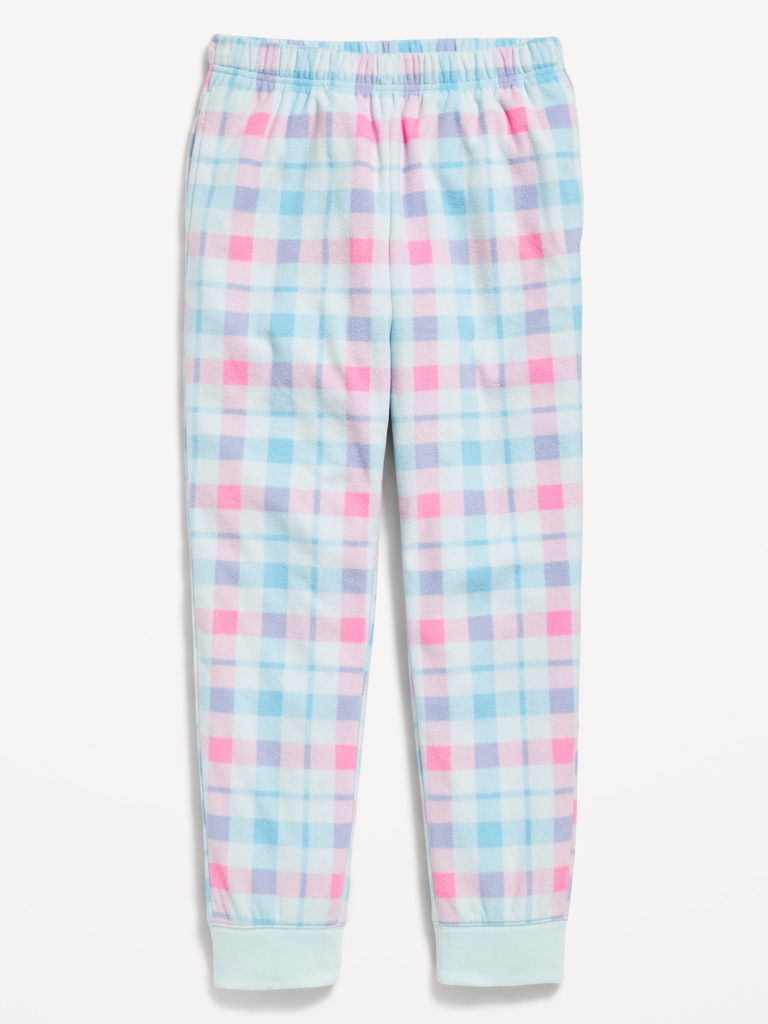Microfleece Plaid Pajama Jogger Pants for Girls
