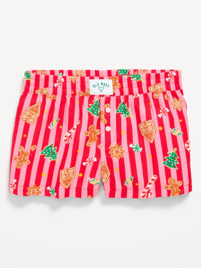 Flannel Plaid Boxer Pajama Shorts for Girls