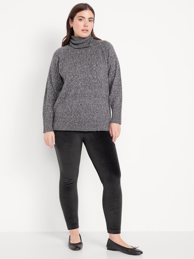 High-Waisted Velour Fashion Ankle Leggings