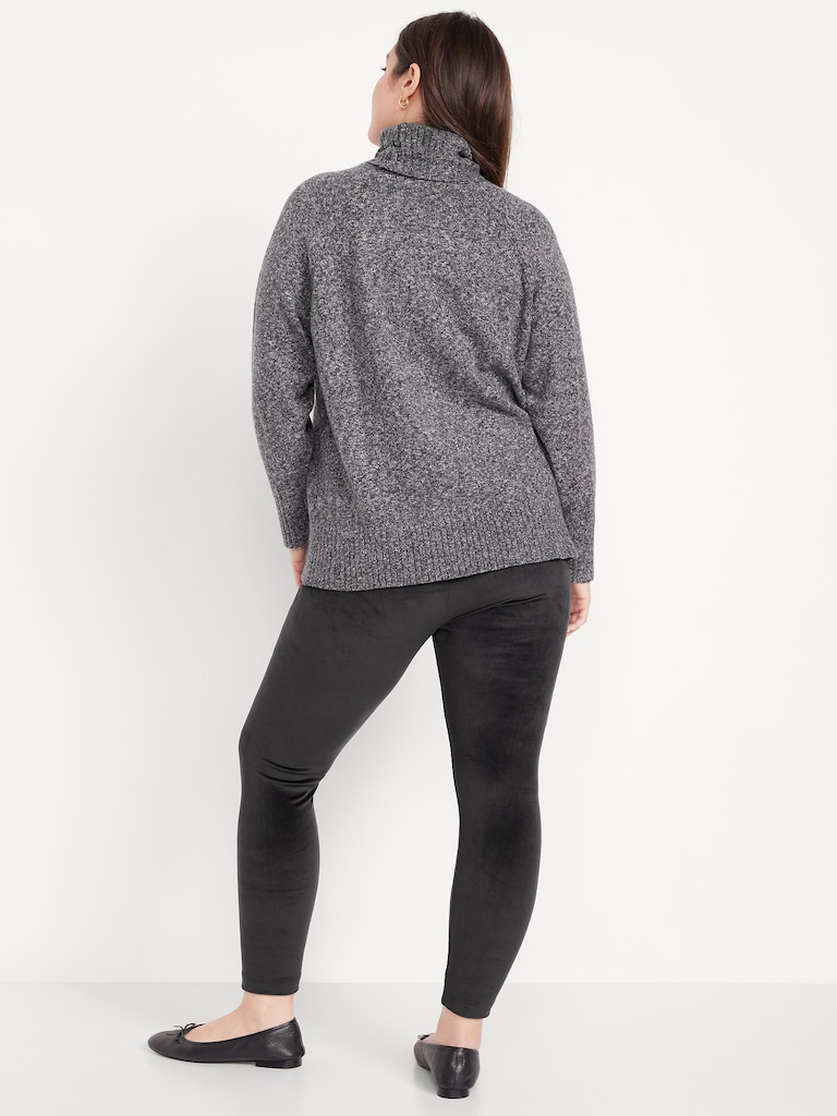 High-Waisted Velour Fashion Ankle Leggings