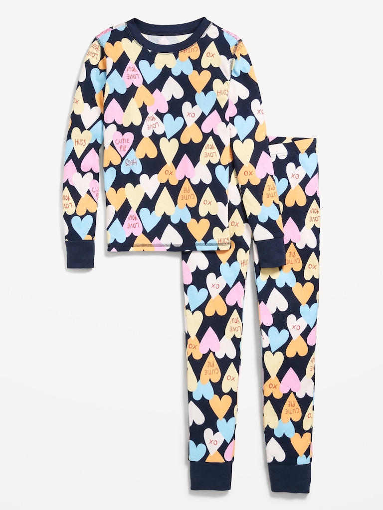 Printed Gender-Neutral Snug-Fit Pajama Set for Kids