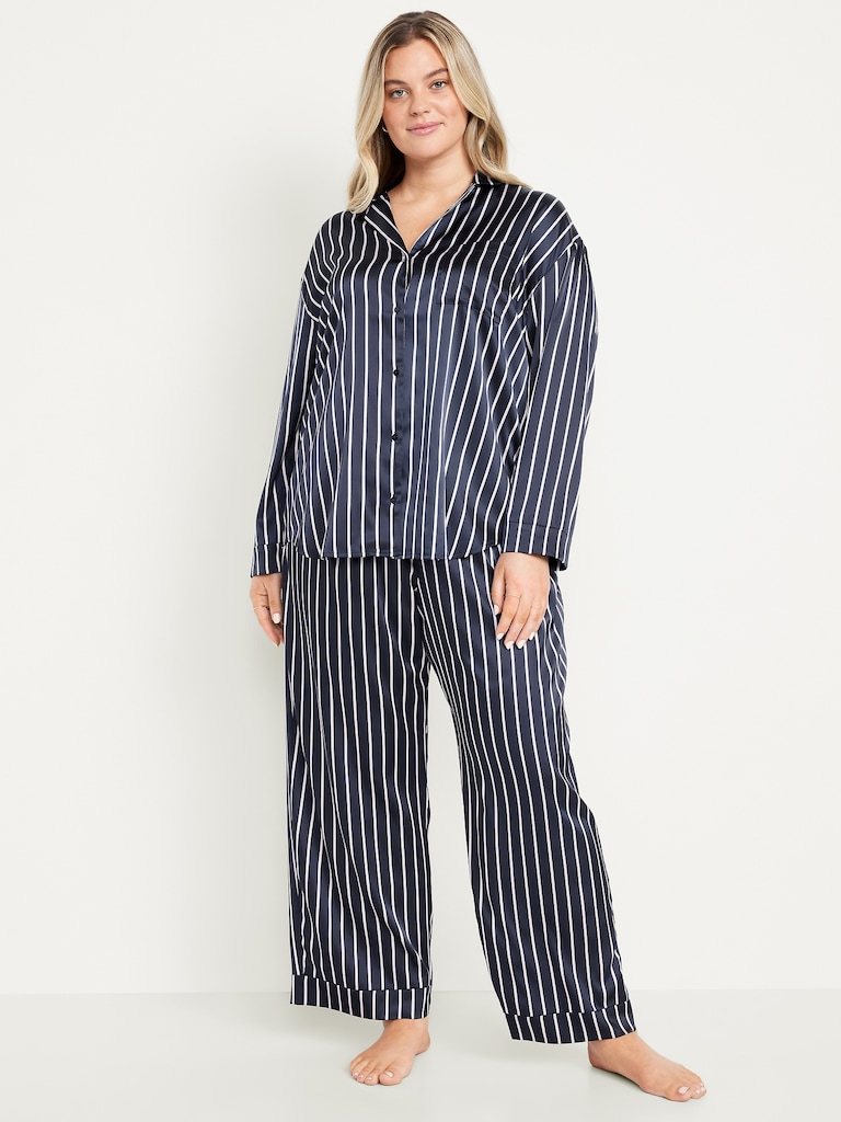 Printed Satin Pajama Pant Set for Women