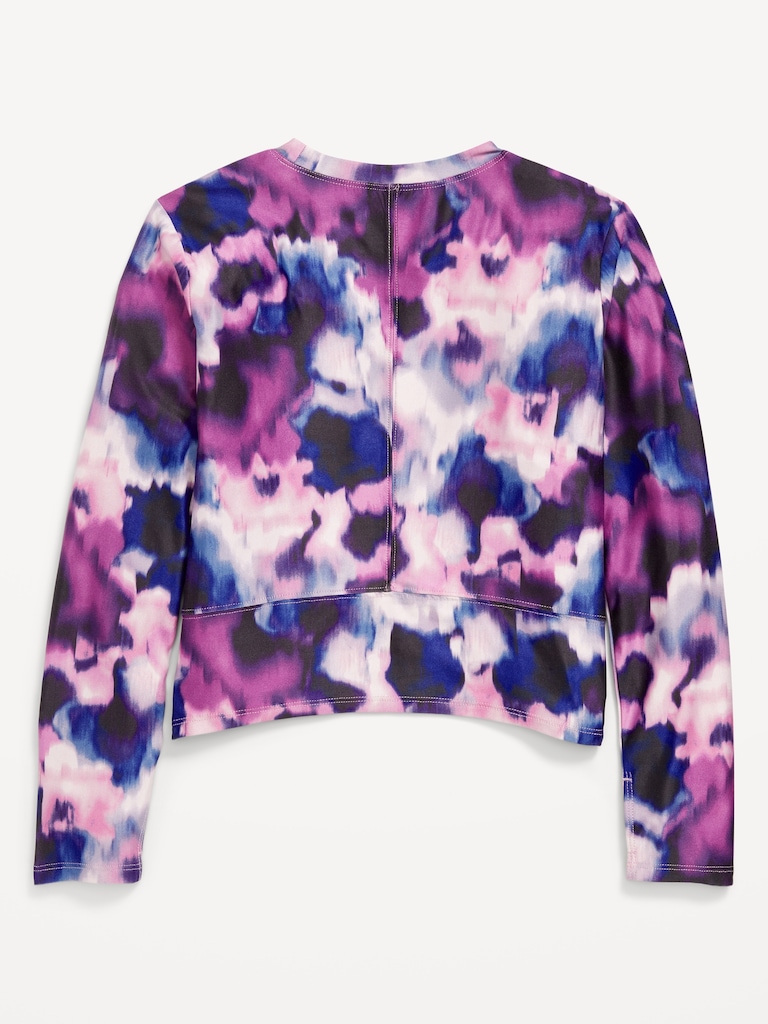 CloudMotion Printed Long-Sleeve Performance Top for Girls