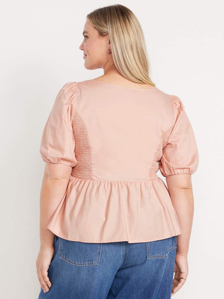 Twist-Front Peplum Top
