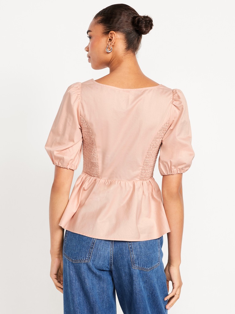 Twist-Front Peplum Top