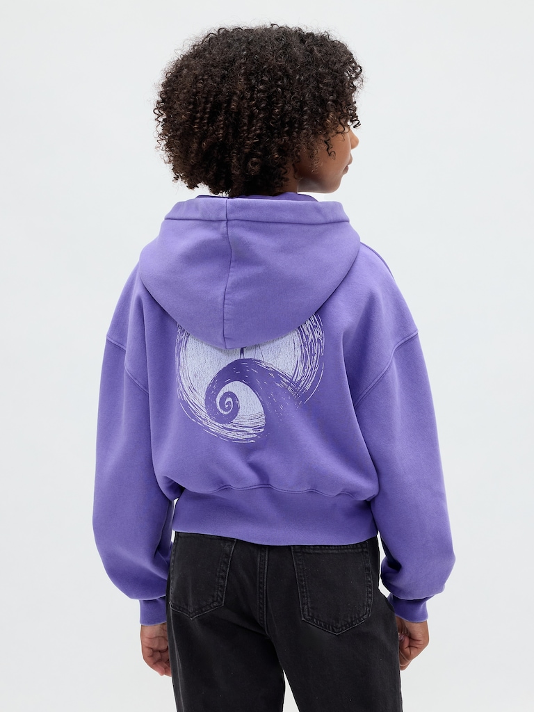 Gap × Disney Tim Burton’s The Nightmare Before Christmas Kids VintageSoft Crop Hoodie