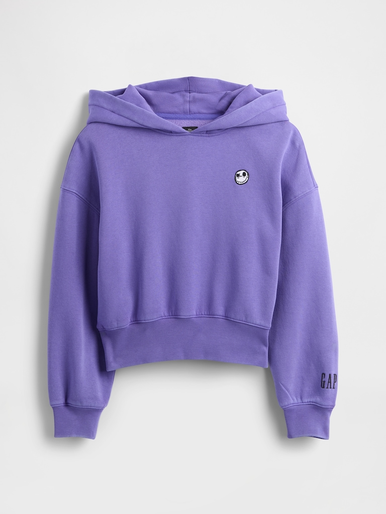 Gap × Disney Tim Burton’s The Nightmare Before Christmas Kids VintageSoft Crop Hoodie