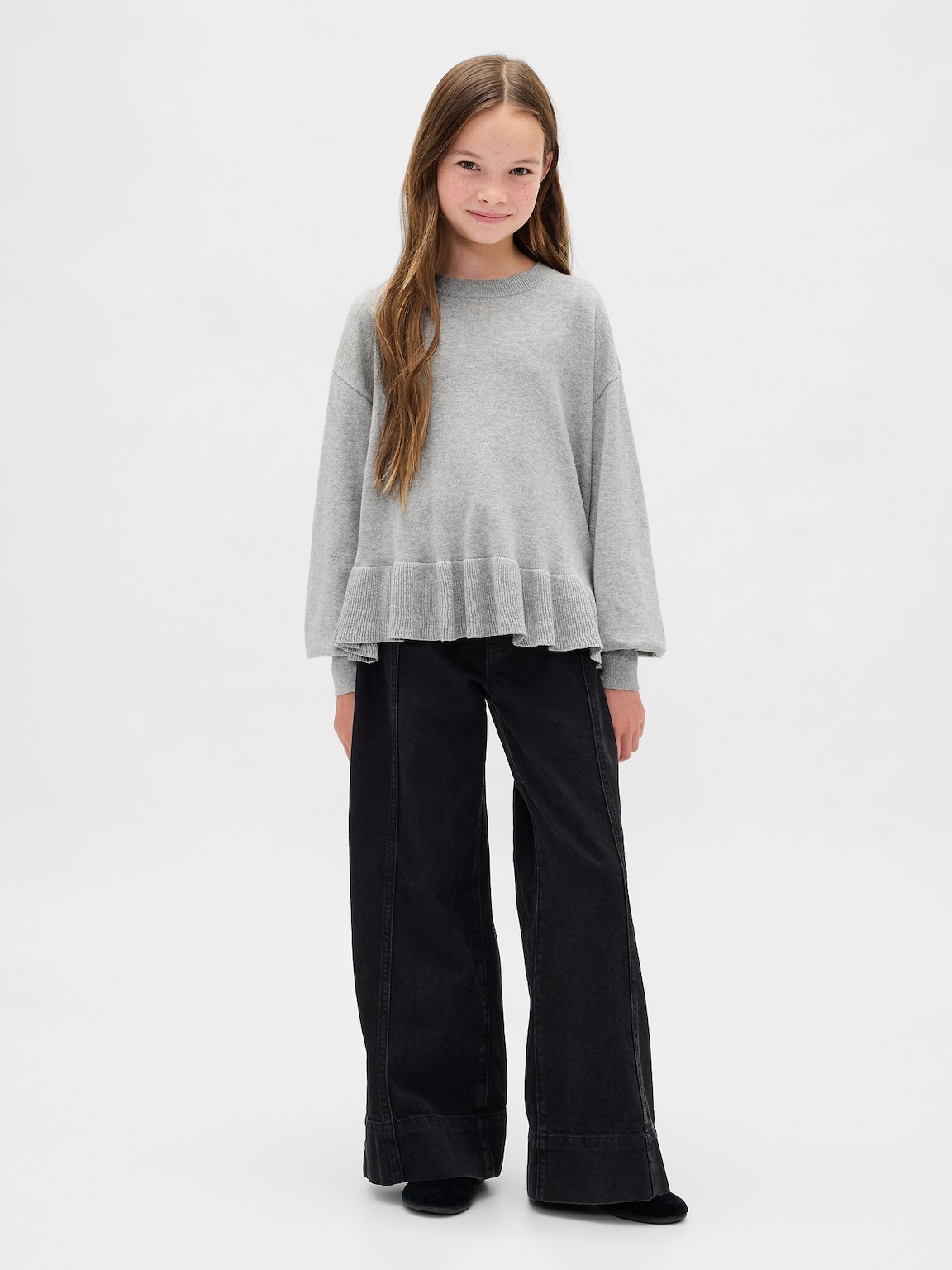 Kids Relaxed Peplum Sweater