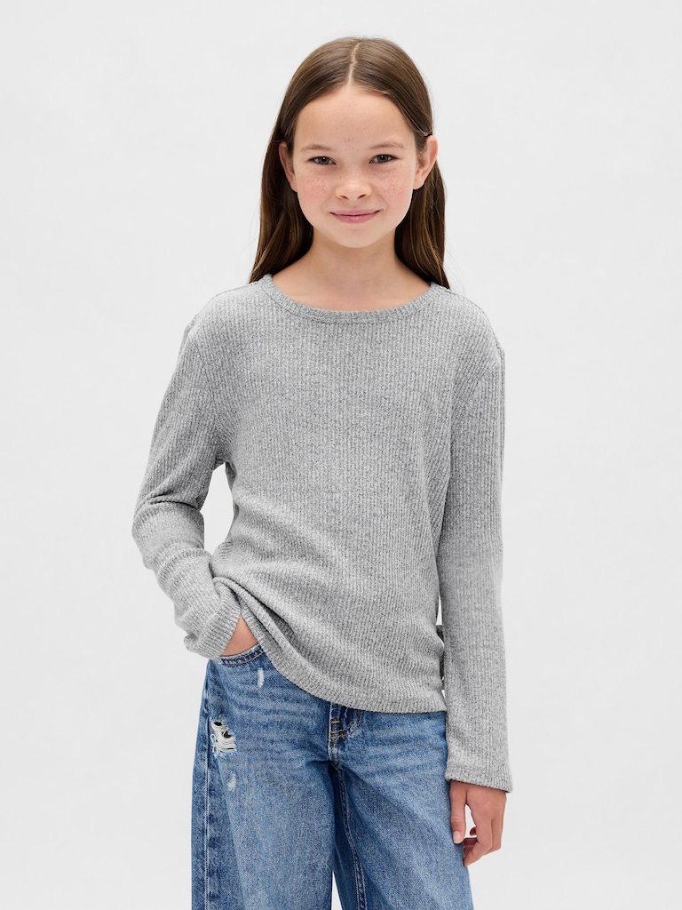 Kids Softspun Rib Side-Tie Sweater Top