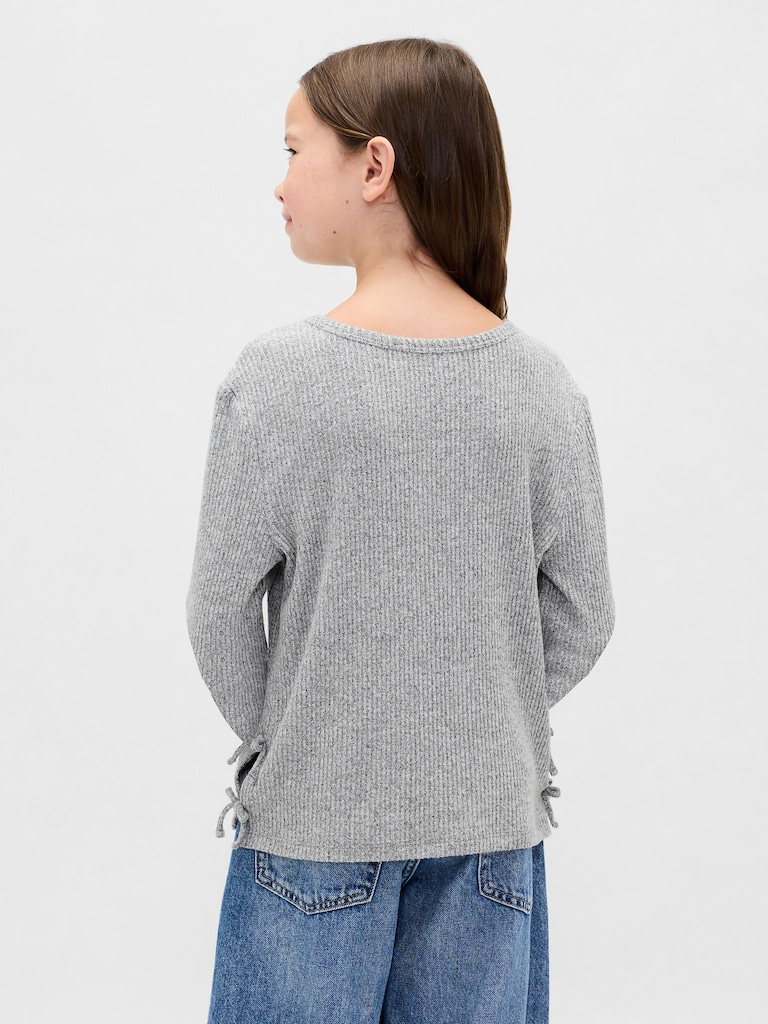 Kids Softspun Rib Side-Tie Sweater Top