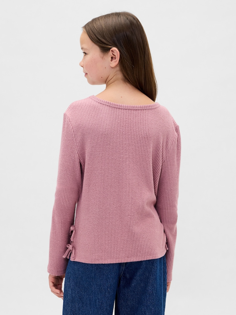 Kids Softspun Rib Side-Tie Sweater Top
