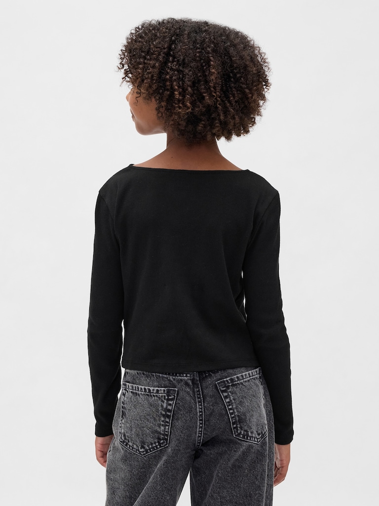 Kids Bow-Neck T-Shirt