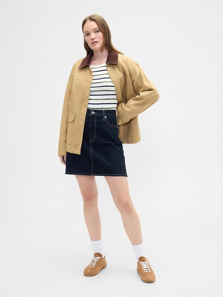 Modern Ribbed Stripe Crewneck T-Shirt