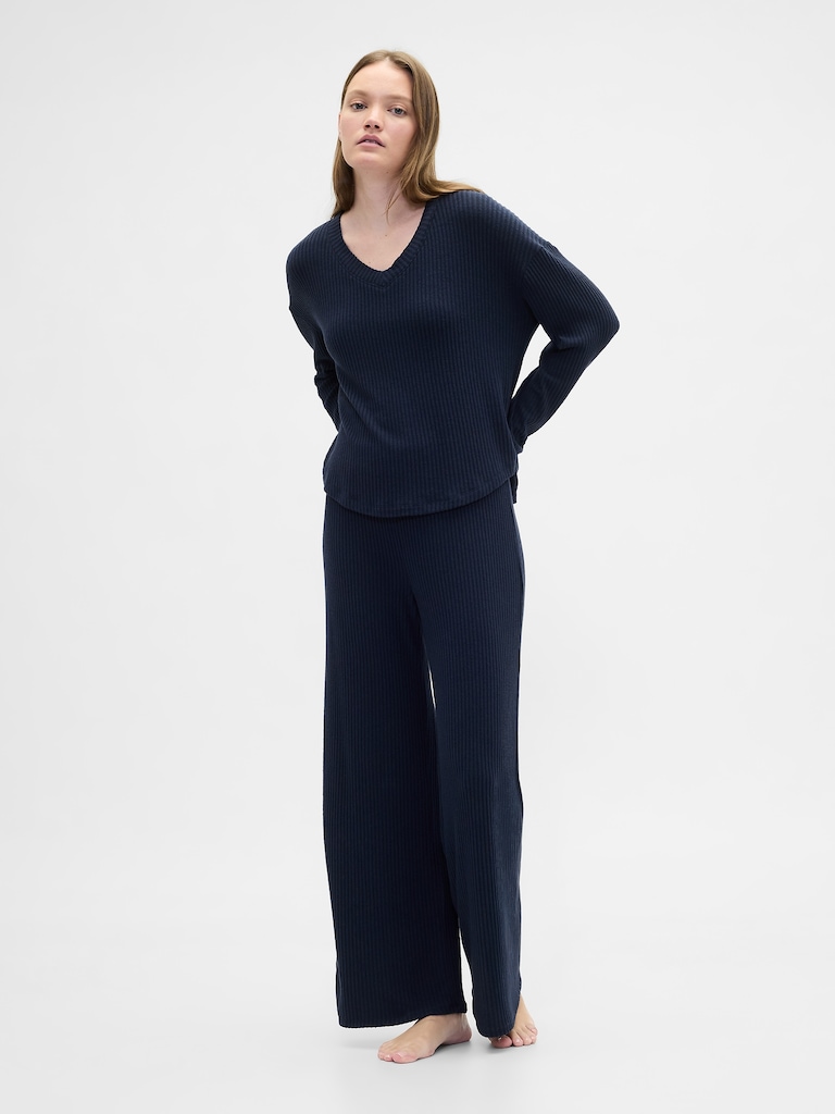 Relaxed Ribbed PJ Top