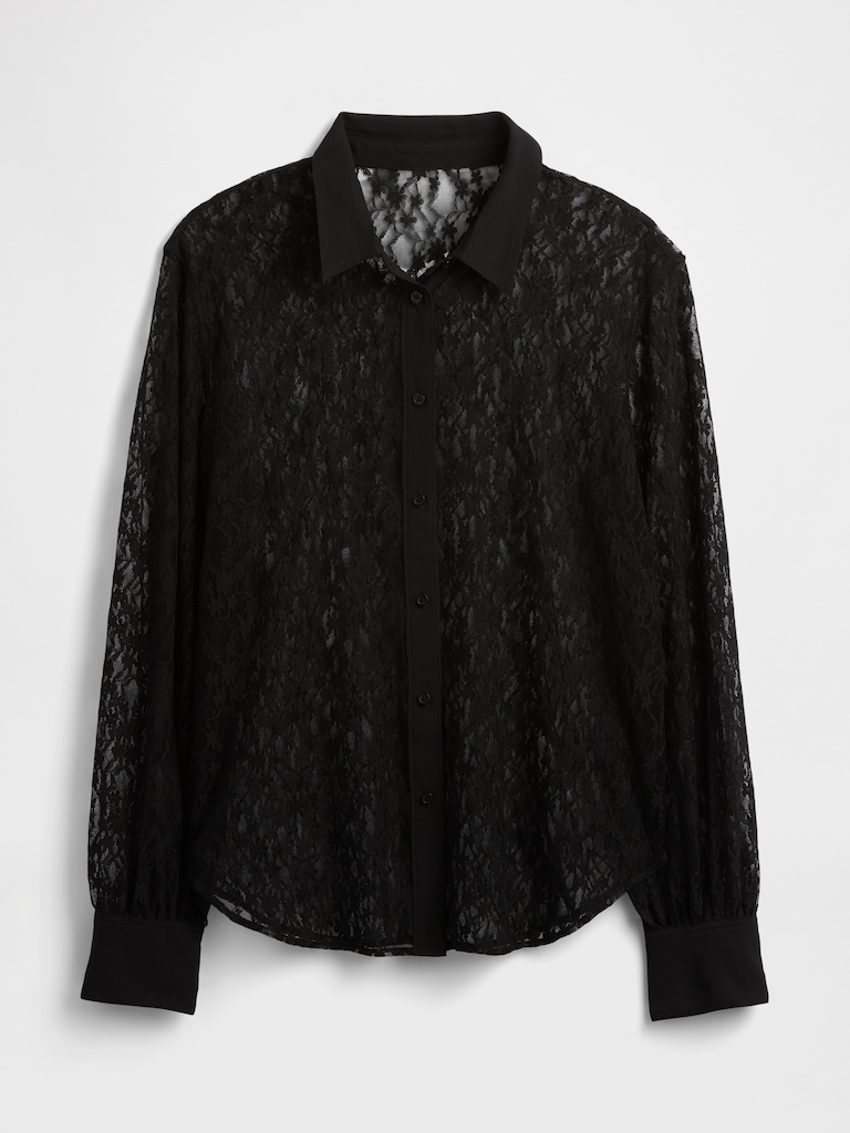 Relaxed Sheer Lace Shirt