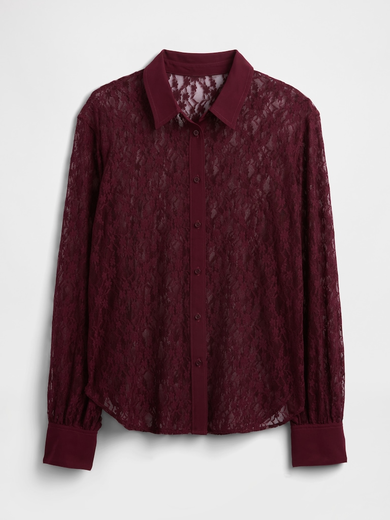 Relaxed Sheer Lace Shirt