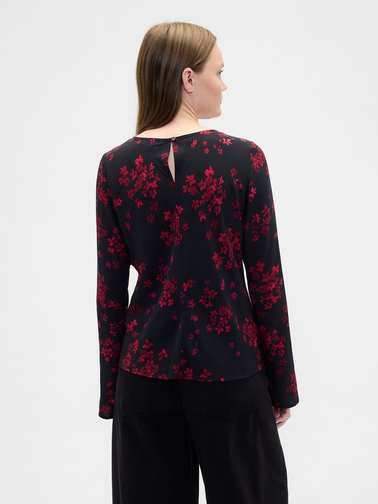 Bell Sleeve Boatneck Top