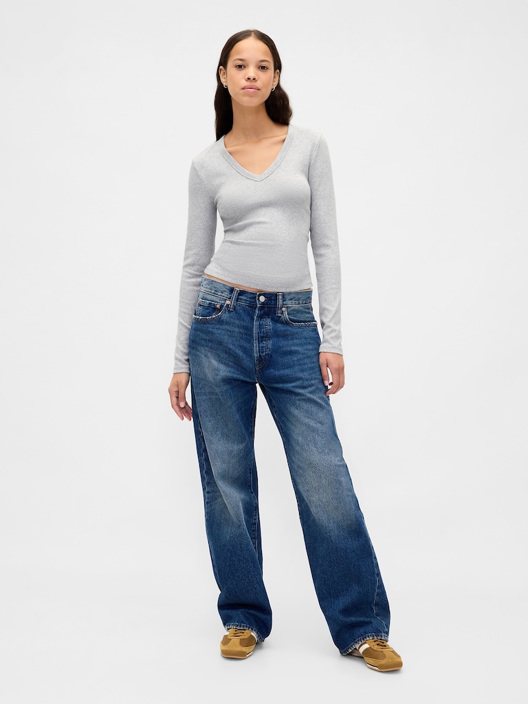 Modern V-Neck Shrunken T-Shirt