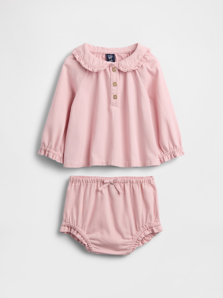 Baby Denim Bubble Outfit Set