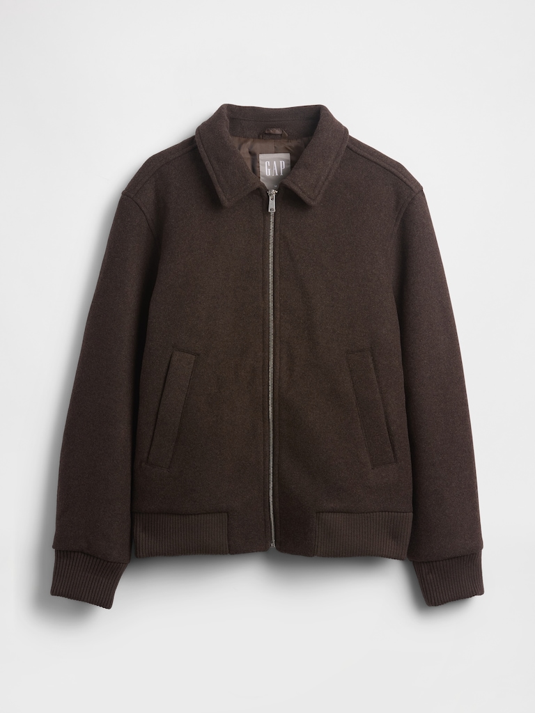 Wool-Blend Bomber Jacket