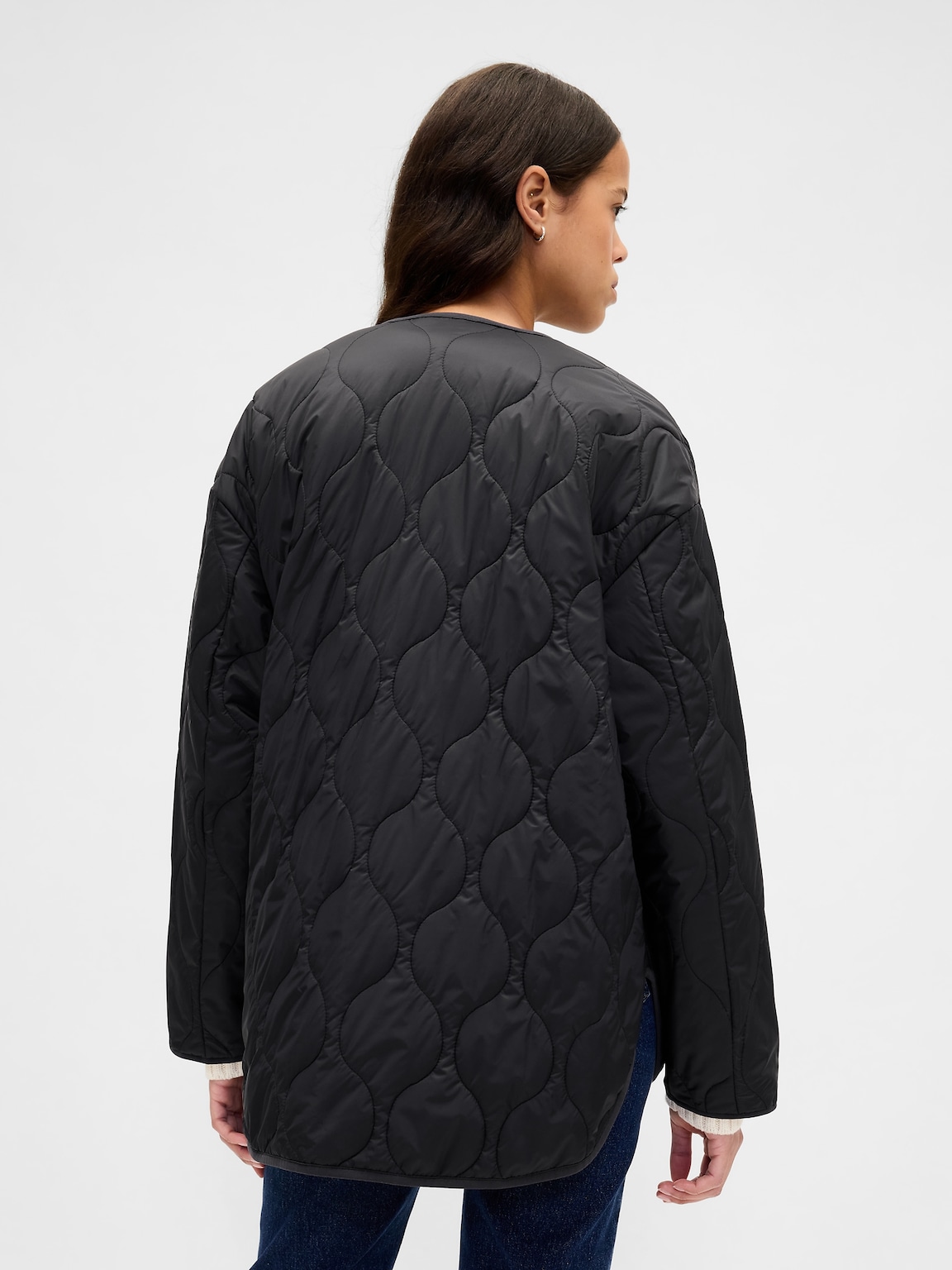 Recycled Lightweight Oversized Quilted Liner Jacket