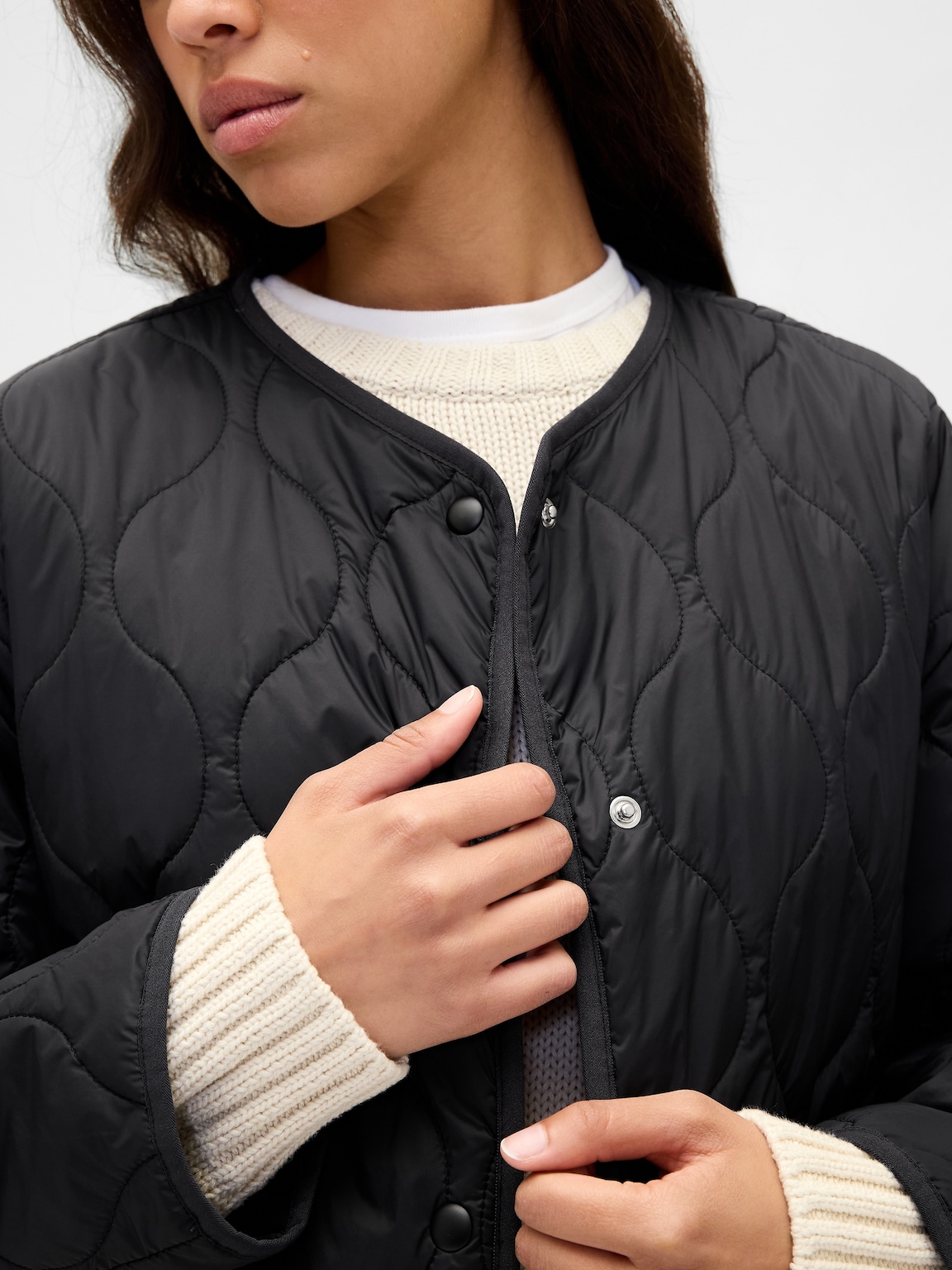 Recycled Lightweight Oversized Quilted Liner Jacket