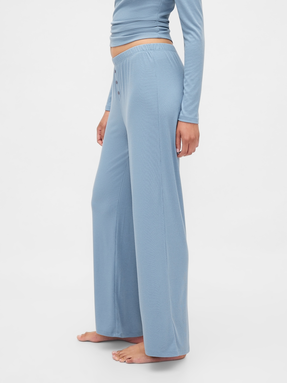 Mini Rib Wide-Leg PJ Pants