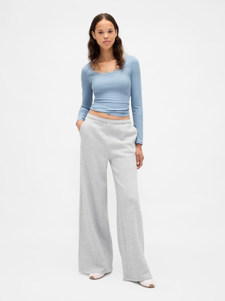 Mini Rib Lace-Trim PJ Top